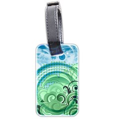 Blue Green Circle Design Luggage Tag (two sides) from ArtsNow.com Back