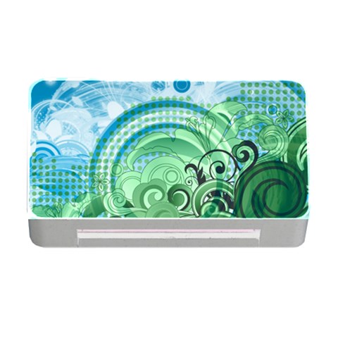 Blue Green Circle Design Memory Card Reader with CF from ArtsNow.com Front