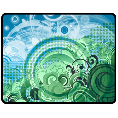 Blue Green Circle Design Double Sided Fleece Blanket (Medium) from ArtsNow.com 58.8 x47.4  Blanket Front