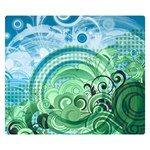 Blue Green Circle Design Double Sided Flano Blanket (Small)