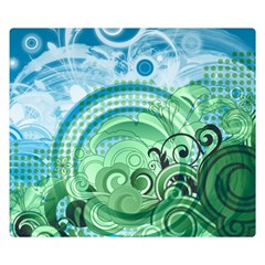 Blue Green Circle Design Double Sided Flano Blanket (Small) from ArtsNow.com 50 x40  Blanket Back