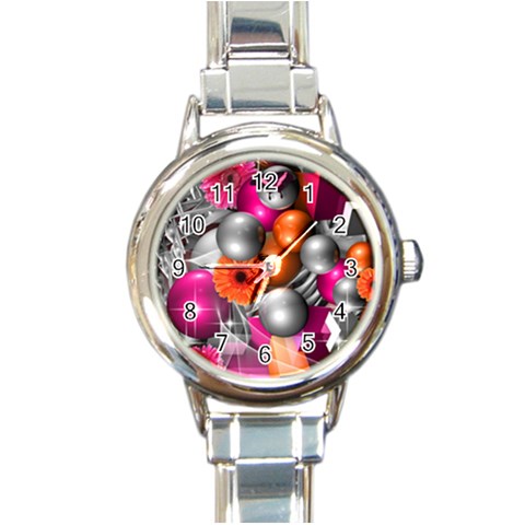Ball Art Round Italian Charm Watch from ArtsNow.com Front