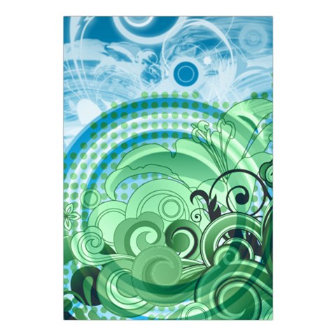 Blue Green Circle Design Large Tapestry from ArtsNow.com Front