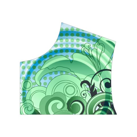 Blue Green Circle Design Women s Button Up Vest from ArtsNow.com Top Left