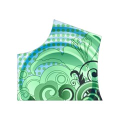 Blue Green Circle Design Women s Button Up Vest from ArtsNow.com Top Left