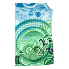 Blue Green Circle Design Women s Button Up Vest from ArtsNow.com Front Left