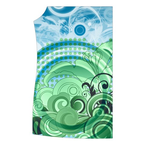 Blue Green Circle Design Women s Button Up Vest from ArtsNow.com Front Right