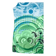 Blue Green Circle Design Women s Button Up Vest from ArtsNow.com Front Right