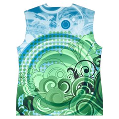 Blue Green Circle Design Women s Button Up Vest from ArtsNow.com Back