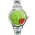 Red Heart Art Round Italian Charm Watch