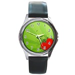 Red Heart Art Round Metal Watch