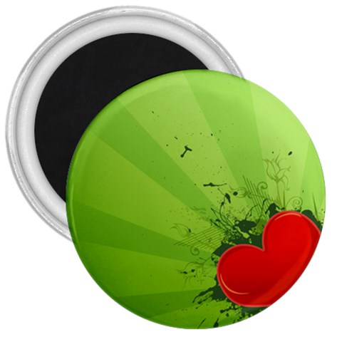 Red Heart Art 3  Magnet from ArtsNow.com Front
