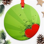 Red Heart Art Ornament (Round)