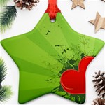 Red Heart Art Ornament (Star)