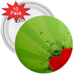 Red Heart Art 3  Button (10 pack)