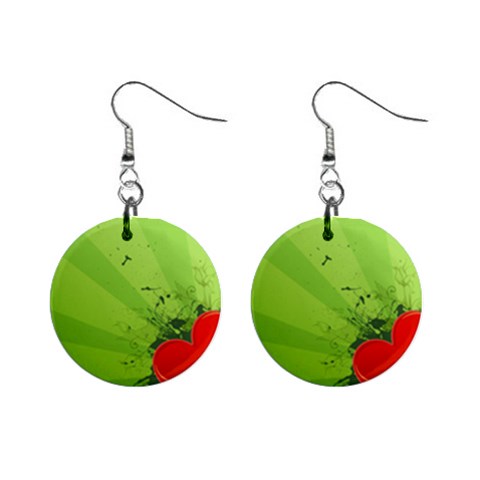 Red Heart Art 1  Button Earrings from ArtsNow.com Front