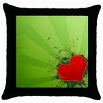 Red Heart Art Throw Pillow Case (Black)