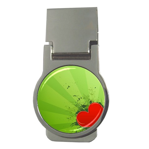 Red Heart Art Money Clip (Round) from ArtsNow.com Front