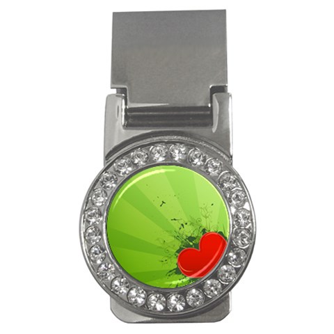 Red Heart Art Money Clip (CZ) from ArtsNow.com Front