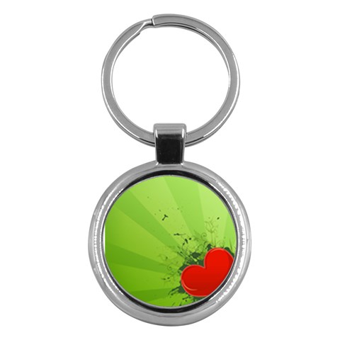 Red Heart Art Key Chain (Round) from ArtsNow.com Front