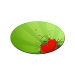 Red Heart Art Sticker (Oval)