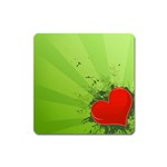 Red Heart Art Magnet (Square)