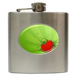 Red Heart Art Hip Flask (6 oz)