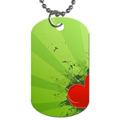 Red Heart Art Dog Tag (Two Sides) from ArtsNow.com Front