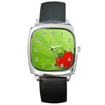 Red Heart Art Square Metal Watch