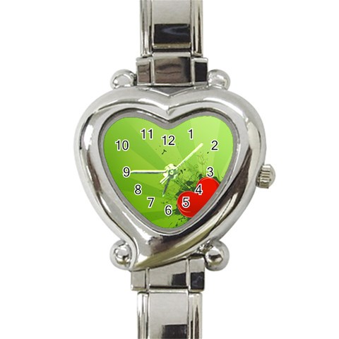Red Heart Art Heart Italian Charm Watch from ArtsNow.com Front