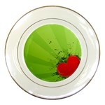 Red Heart Art Porcelain Plate