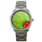 Red Heart Art Sport Metal Watch