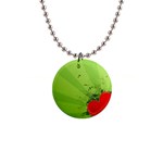 Red Heart Art 1  Button Necklace