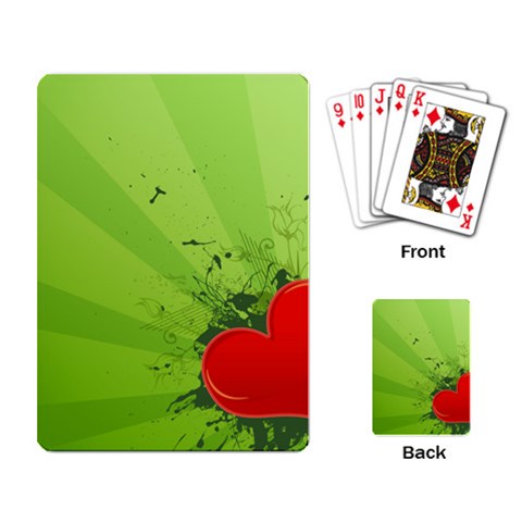 Red Heart Art Playing Cards Single Design from ArtsNow.com Back