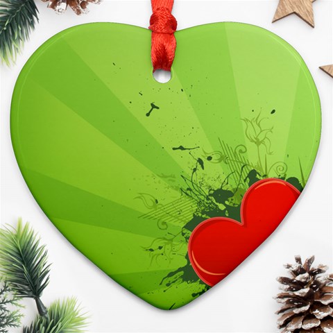 Red Heart Art Heart Ornament (Two Sides) from ArtsNow.com Front