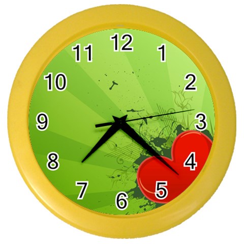 Red Heart Art Color Wall Clock from ArtsNow.com Front
