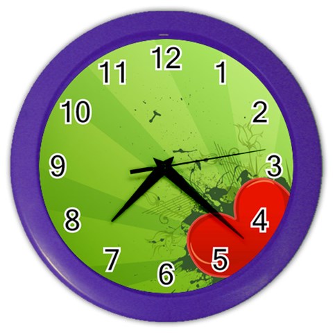 Red Heart Art Color Wall Clock from ArtsNow.com Front