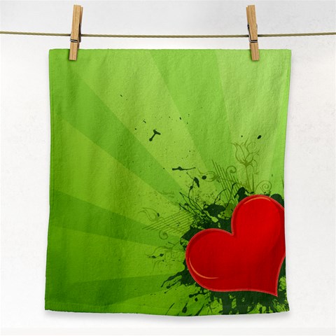 Red Heart Art Face Towel from ArtsNow.com Front