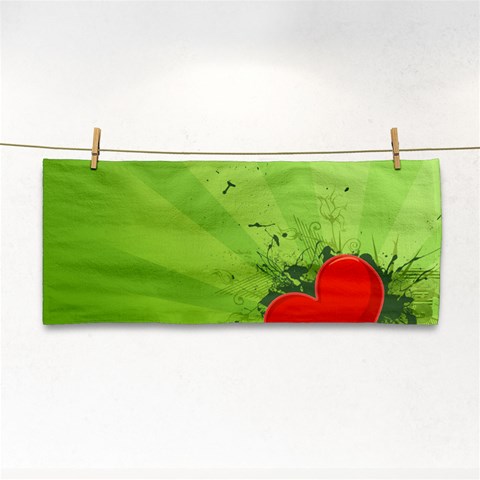 Red Heart Art Hand Towel from ArtsNow.com Front