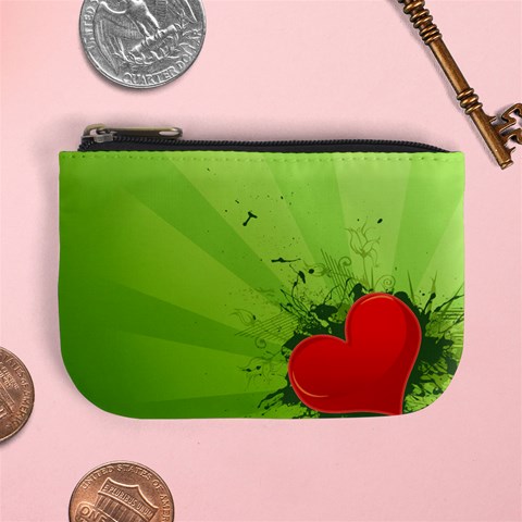 Red Heart Art Mini Coin Purse from ArtsNow.com Front