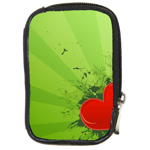 Red Heart Art Compact Camera Leather Case from ArtsNow.com Front