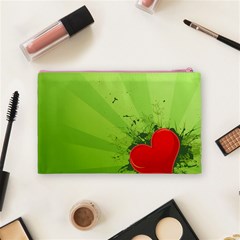 Red Heart Art Cosmetic Bag (Medium) from ArtsNow.com Back