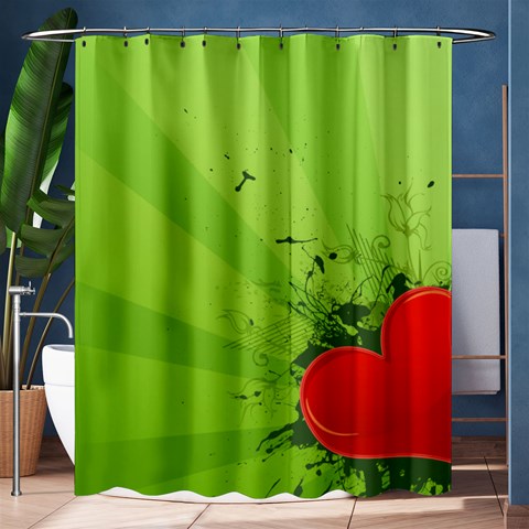 Red Heart Art Shower Curtain 60  x 72  (Medium) from ArtsNow.com 60 x72  Curtain
