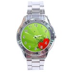 Red Heart Art Stainless Steel Analogue Watch