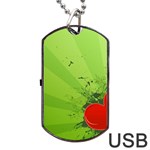 Red Heart Art Dog Tag USB Flash (One Side)