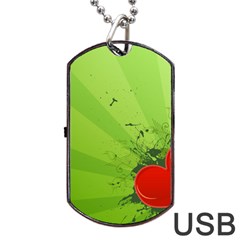 Red Heart Art Dog Tag USB Flash (Two Sides) from ArtsNow.com Front