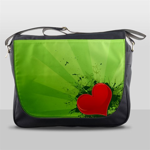 Red Heart Art Messenger Bag from ArtsNow.com Front