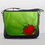 Red Heart Art Messenger Bag