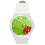 Red Heart Art Round Plastic Sport Watch (M)