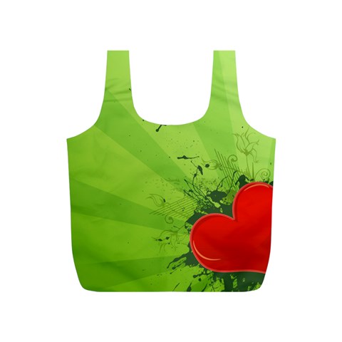 Red Heart Art Full Print Recycle Bag (S) from ArtsNow.com Front